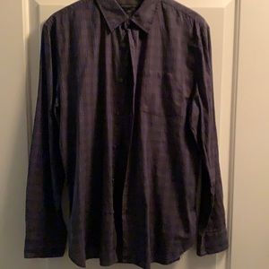 John Varvatos dress dress shirt in eggplant micro-plaid